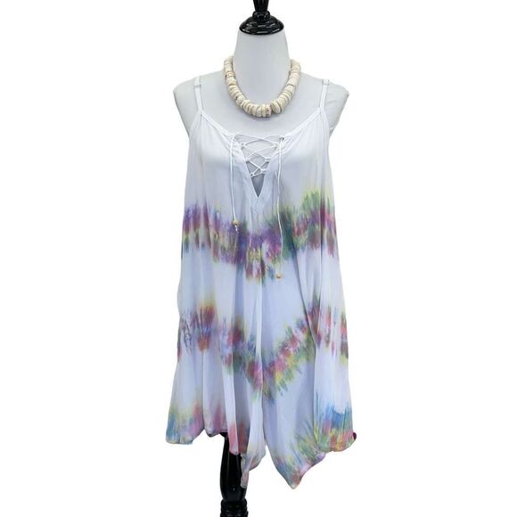 The Kau wela Mini Romper Beach Boho Romper Gypsy Overall Wide Leg - Picture 2 of 16